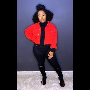 Red Cropped Jacket